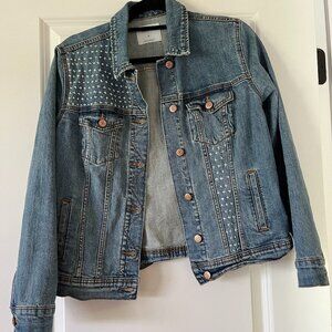 Old Navy Hand Embroidered Jean Jacket